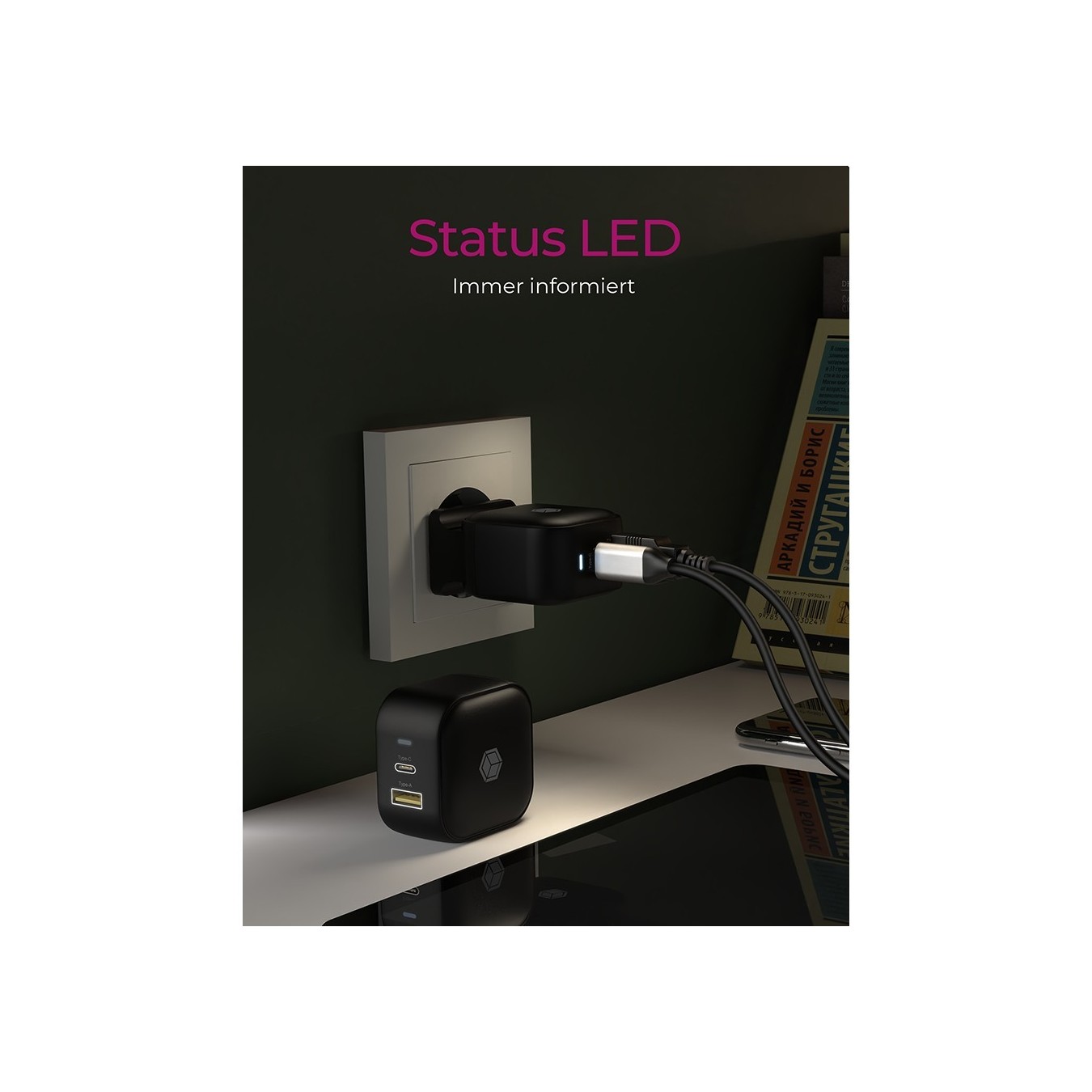 ICY BOX Charger 38W 2-Port USB-A 18W USB-C 30W Black — Buy in Cyprus with Fast Delivery