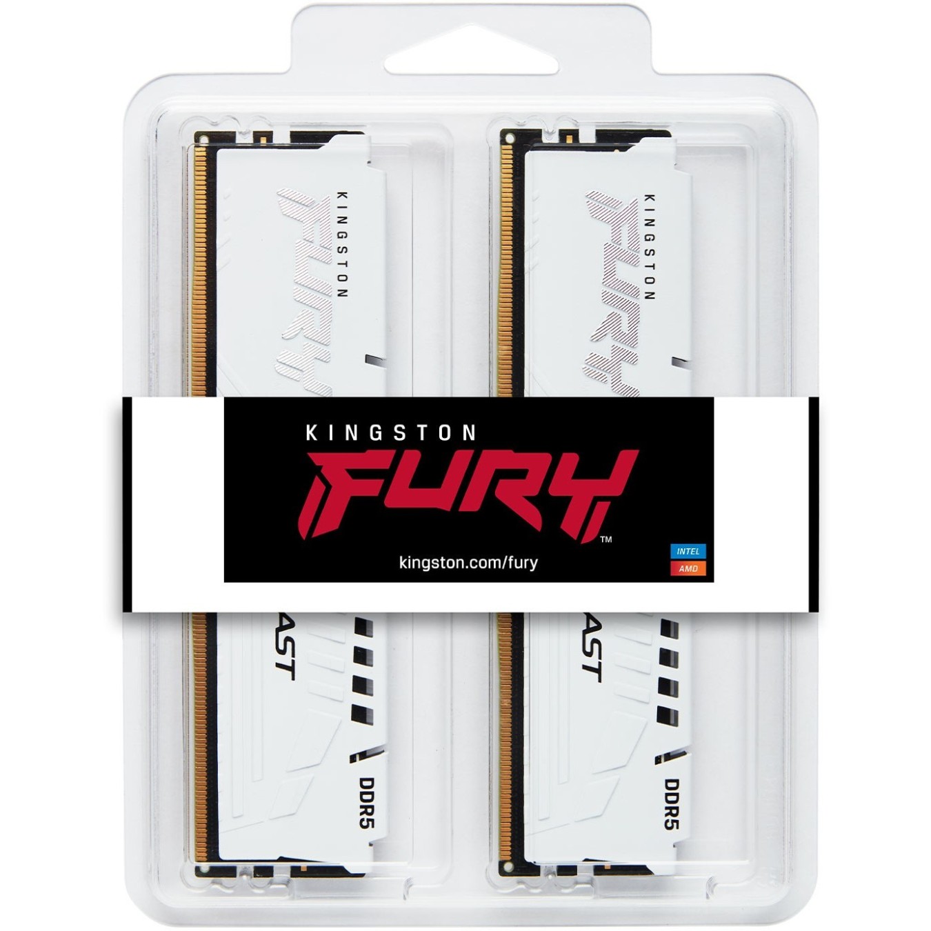 Kingston FURY Beast DDR5 64GB (2x32GB) 5600MT/s CL36 EXPO White Kit - White, 64GB, 5600MT/s DDR5, EXPO