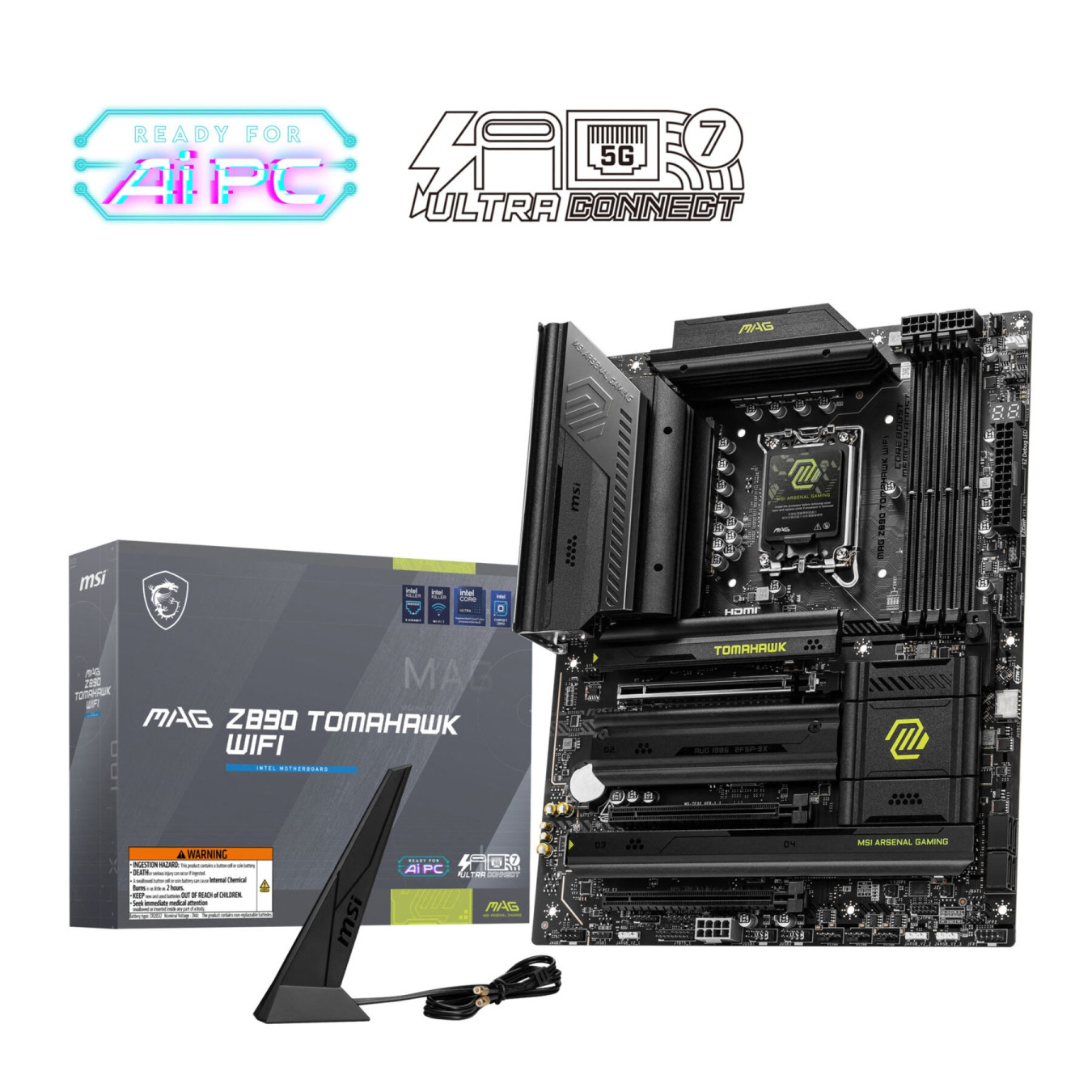 MSI MAG Z890 TOMAHAWK WIFI - LGA1851 - ATX, Wi-Fi 7, Thunderbolt 4, PCIe 5.0, 256GB Max RAM — Buy in Cyprus with Fast Delivery