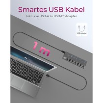 USB 3.0 Hub 7-Port ICY BOX - Grey, self-powered with external power supply, 7x USB 3.0, per-port on/off switches