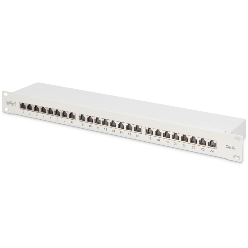 Buy DIGITUS Patchpanel 1U 24-Port Cat6a Shielded Light Grey in Cyprus, Nicosia, Limassol, Larnaka, Pafos