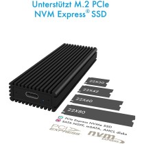 ICY BOX External USB-C 3.1 NVMe M.2 Enclosure - IB-1816M-C31 - Aluminium, Black — Buy in Cyprus with Fast Delivery