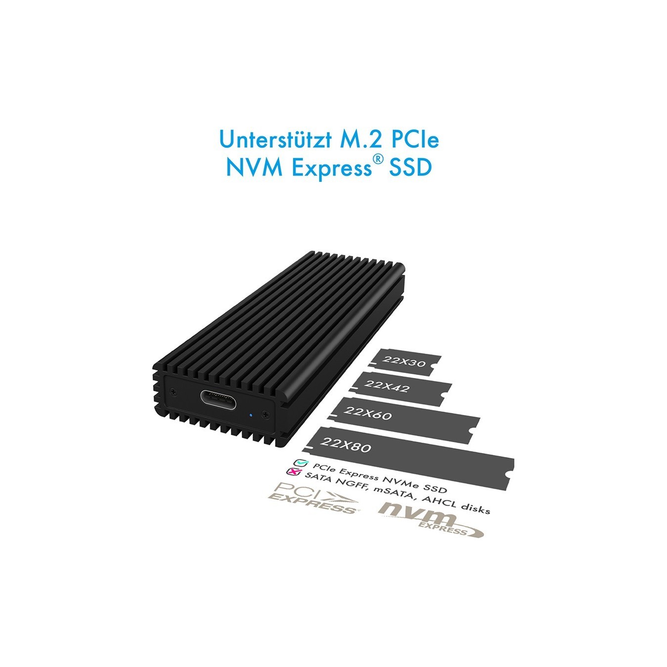 ICY BOX External USB-C 3.1 NVMe M.2 Enclosure - IB-1816M-C31 - Aluminium, Black — Buy in Cyprus with Fast Delivery