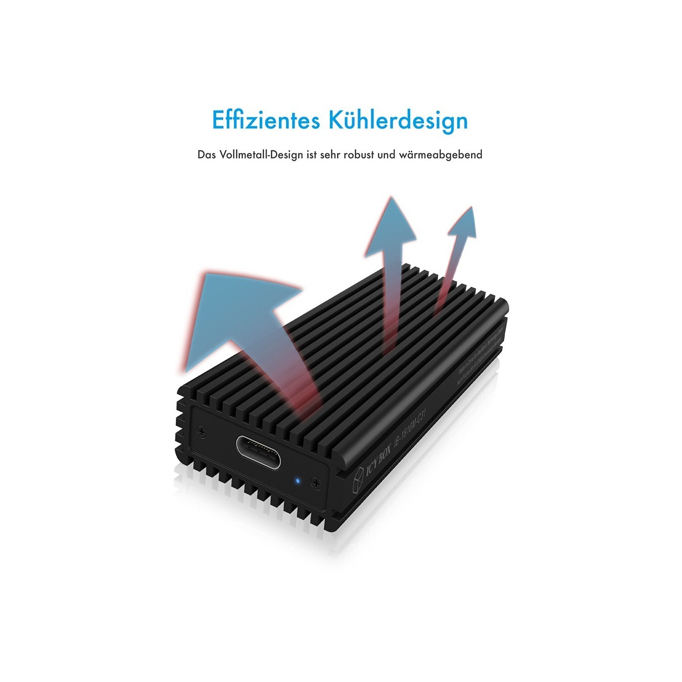 ICY BOX External USB-C 3.1 NVMe M.2 Enclosure - IB-1816M-C31 - Aluminium, Black — Buy in Cyprus with Fast Delivery