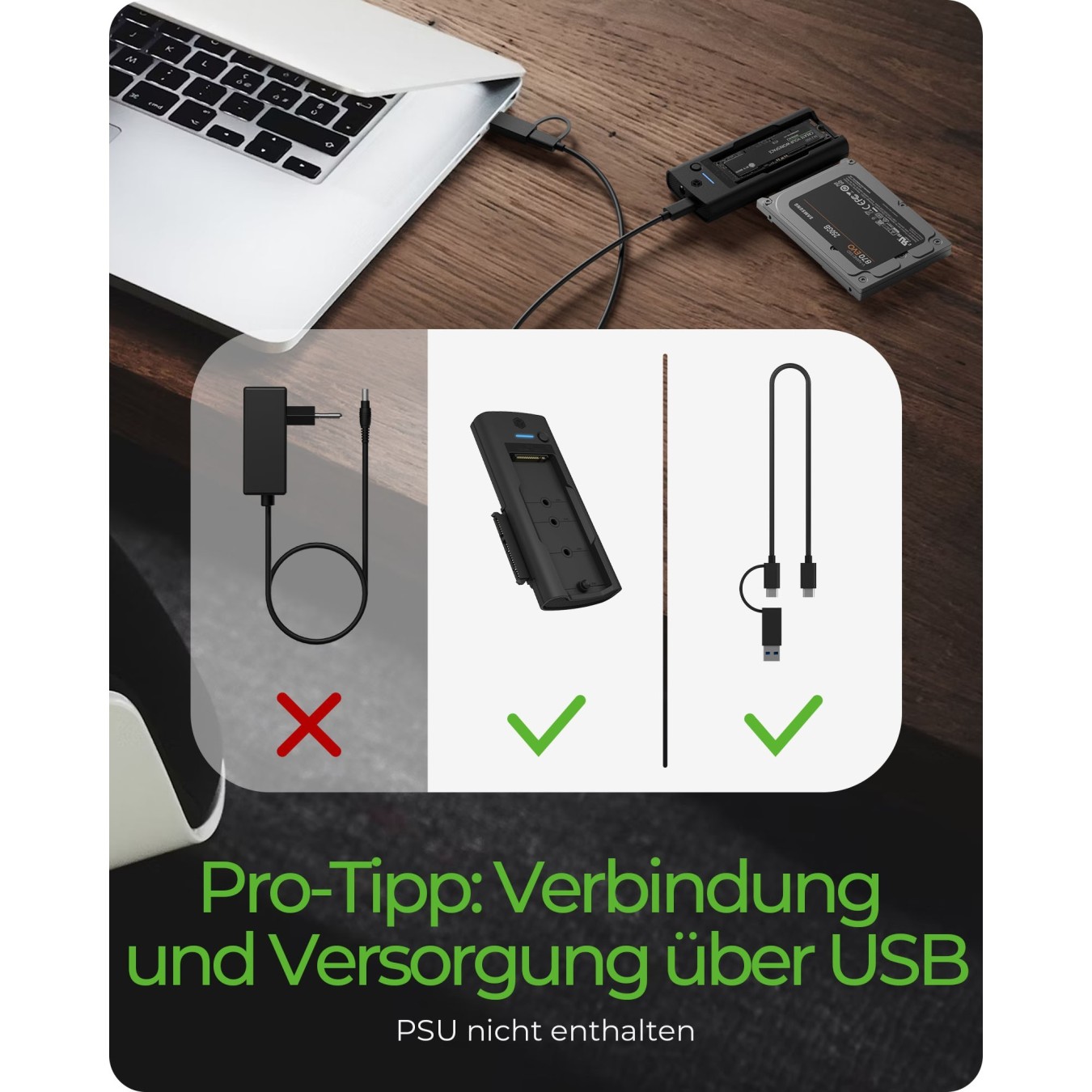 ICY BOX IB-180MS-C31 USB-C USB-A 3.2 DockingStation für M.2 NVMe SSD und 3.5' 2.5' SATA HDD