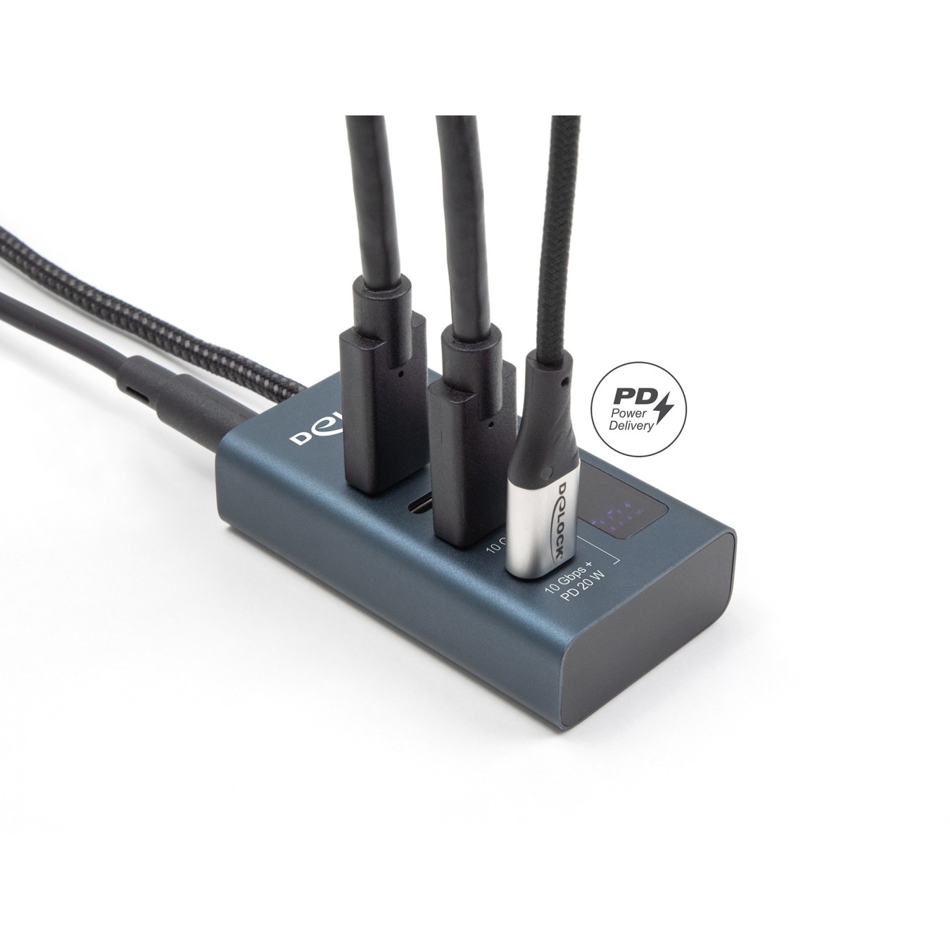 DELOCK USB 10 Gbps Hub with 4 USB-C Ports - 3 Data & 1 PD 20W with Power Display — Buy in Cyprus with Fast Delivery