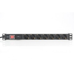 Buy DIGITUS 7-Outlet Power Strip with 2m Lead - Type F Schuko - Silver Aluminium... in Cyprus, Nicosia, Limassol, Larnaka, Pafos