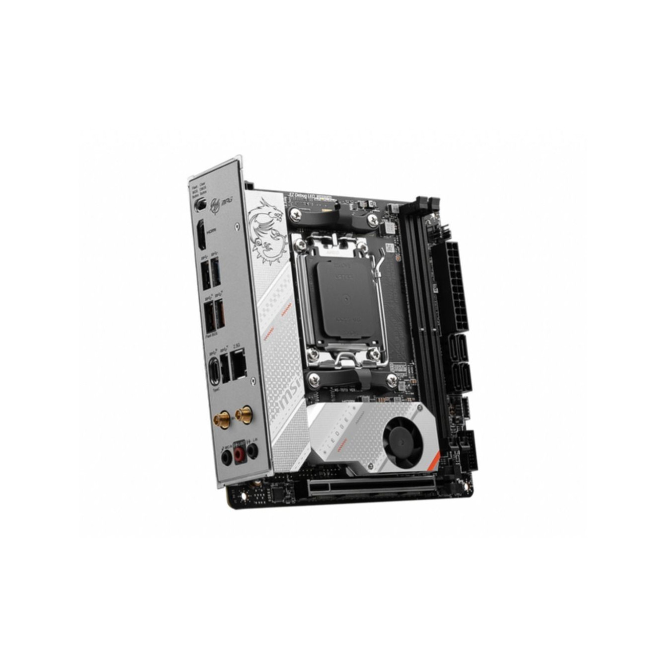 MSI MPG B650I Edge WIFI - Mini-ITX AM5 Motherboard - DDR5, 2 DIMM up to 64GB, Wi‑Fi 6E, 2x M.2, 2.5Gb LAN, HDMI 2.1, USB-C