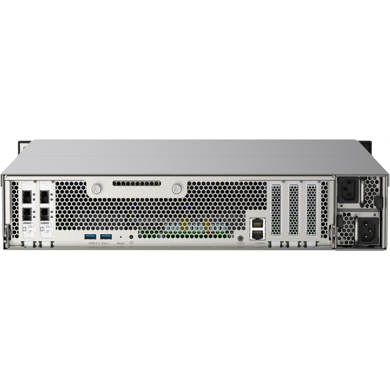 QNAP all-flash NAS - TS-h2490FU-7232P-64G - AMD EPYC 7232P, 64GB DDR4 RAM, 24-Bay NVMe Gen3x4, 2x2.5GbE, 2x25GbE SFP28