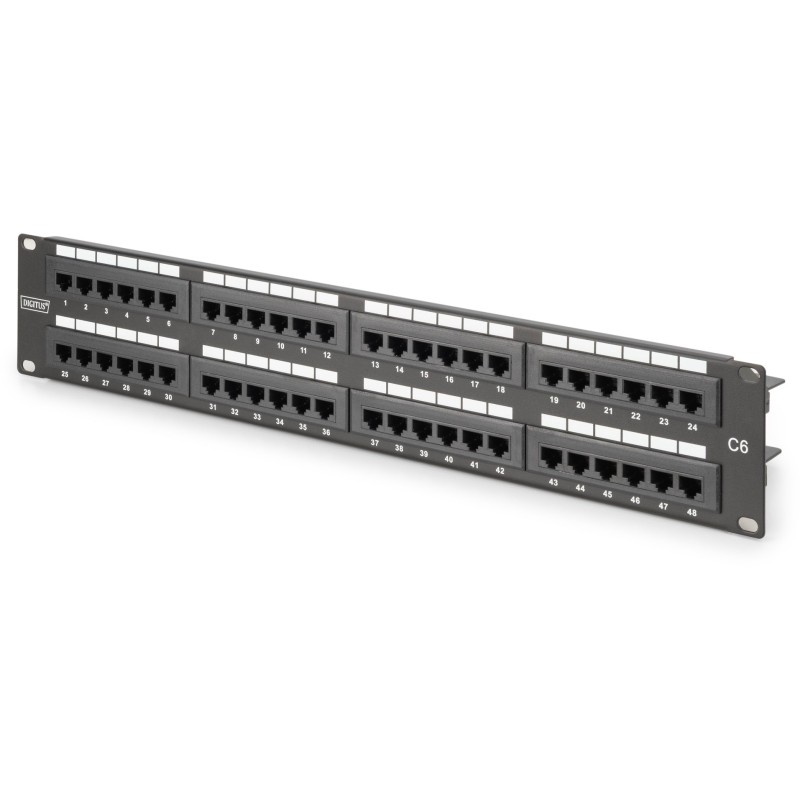 Buy DIGITUS Patch Panel 2U 48-Port Cat6 Unshielded Black in Cyprus, Nicosia, Limassol, Larnaka, Pafos