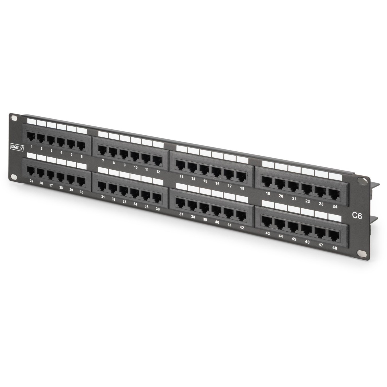 DIGITUS Patch Panel 2U 48-Port Cat6 Unshielded Black — Buy in Cyprus with Fast Delivery