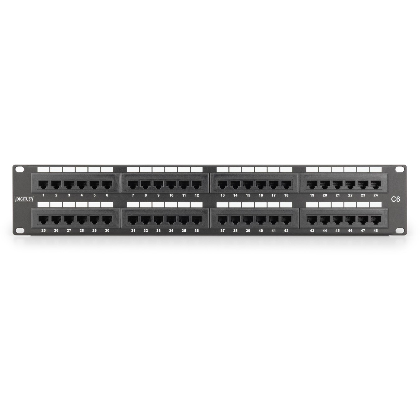 DIGITUS Patch Panel 2U 48-Port Cat6 Unshielded Black — Buy in Cyprus with Fast Delivery