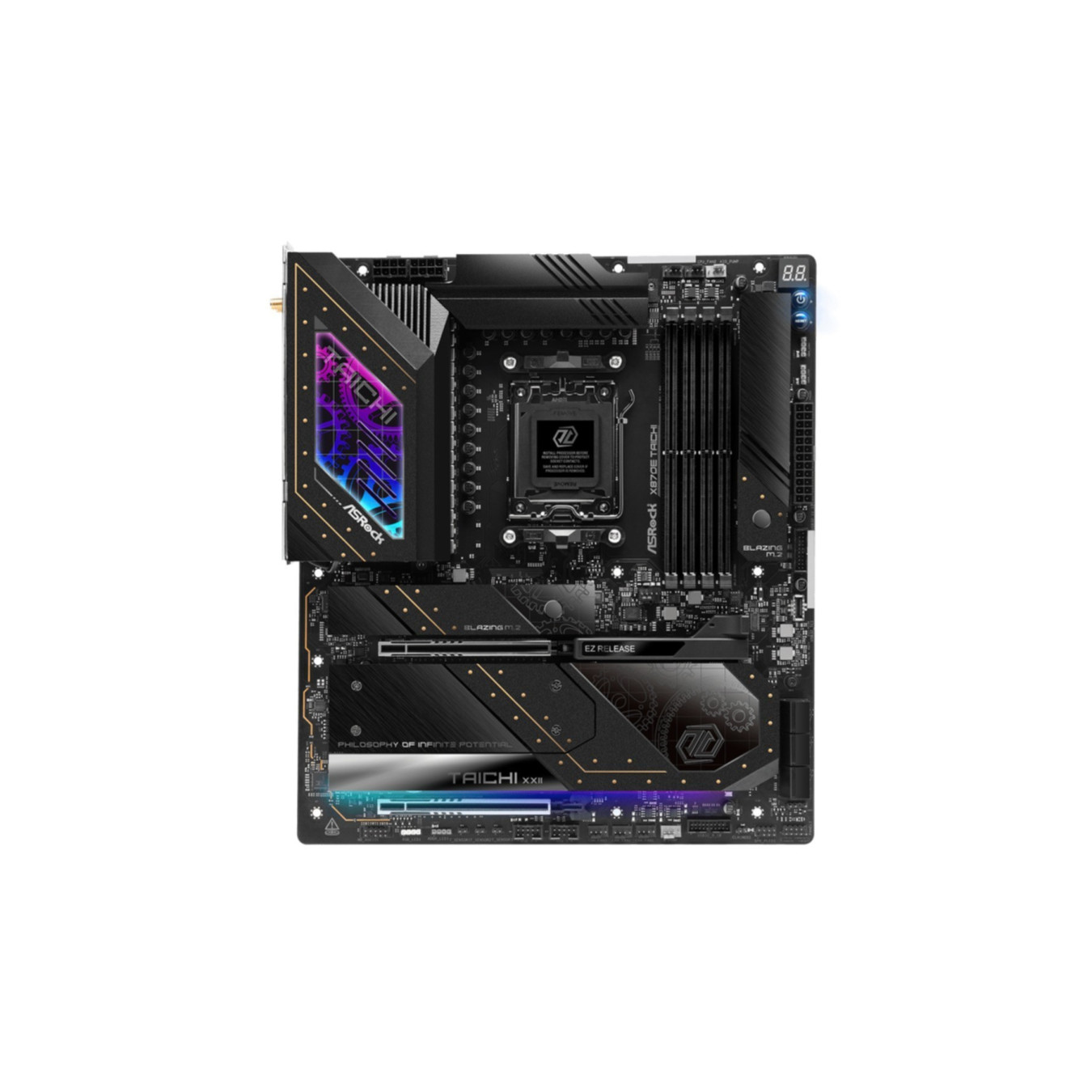 ASRock Taichi X870E - AM5 E-ATX Motherboard, DDR5 4x DIMM 256GB, PCIe 5.0, Wi‑Fi 7, USB4 x2