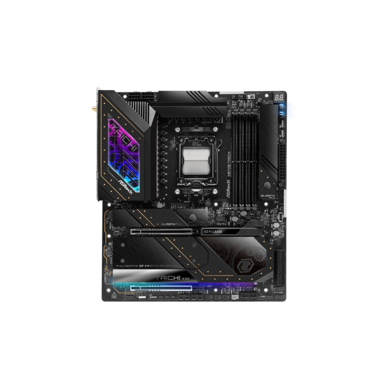 ASRock Taichi X870E - AM5 E-ATX Motherboard, DDR5 4x DIMM 256GB, PCIe 5.0, Wi‑Fi 7, USB4 x2