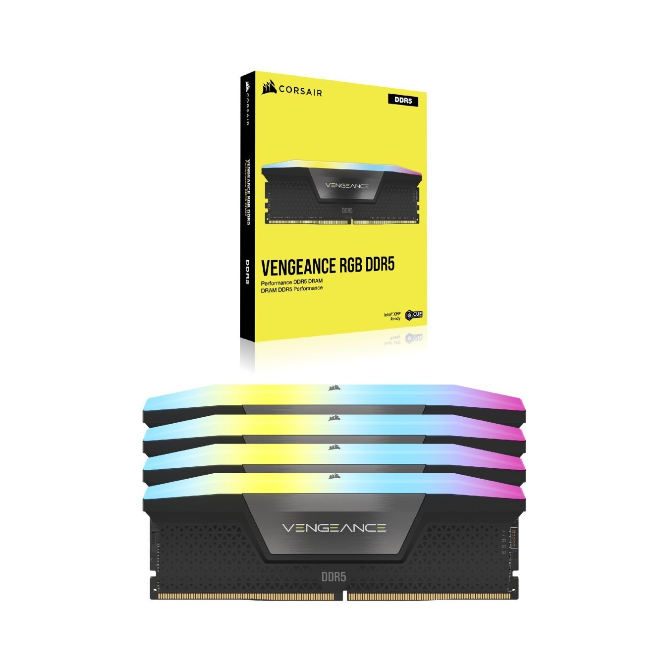 Corsair DIMM 192 GB 5200 Quad-Kit - CMH192GX5M4B5200C38 - Black Vengeance RGB DDR5-5200 CL38, 4x48GB, Intel XMP