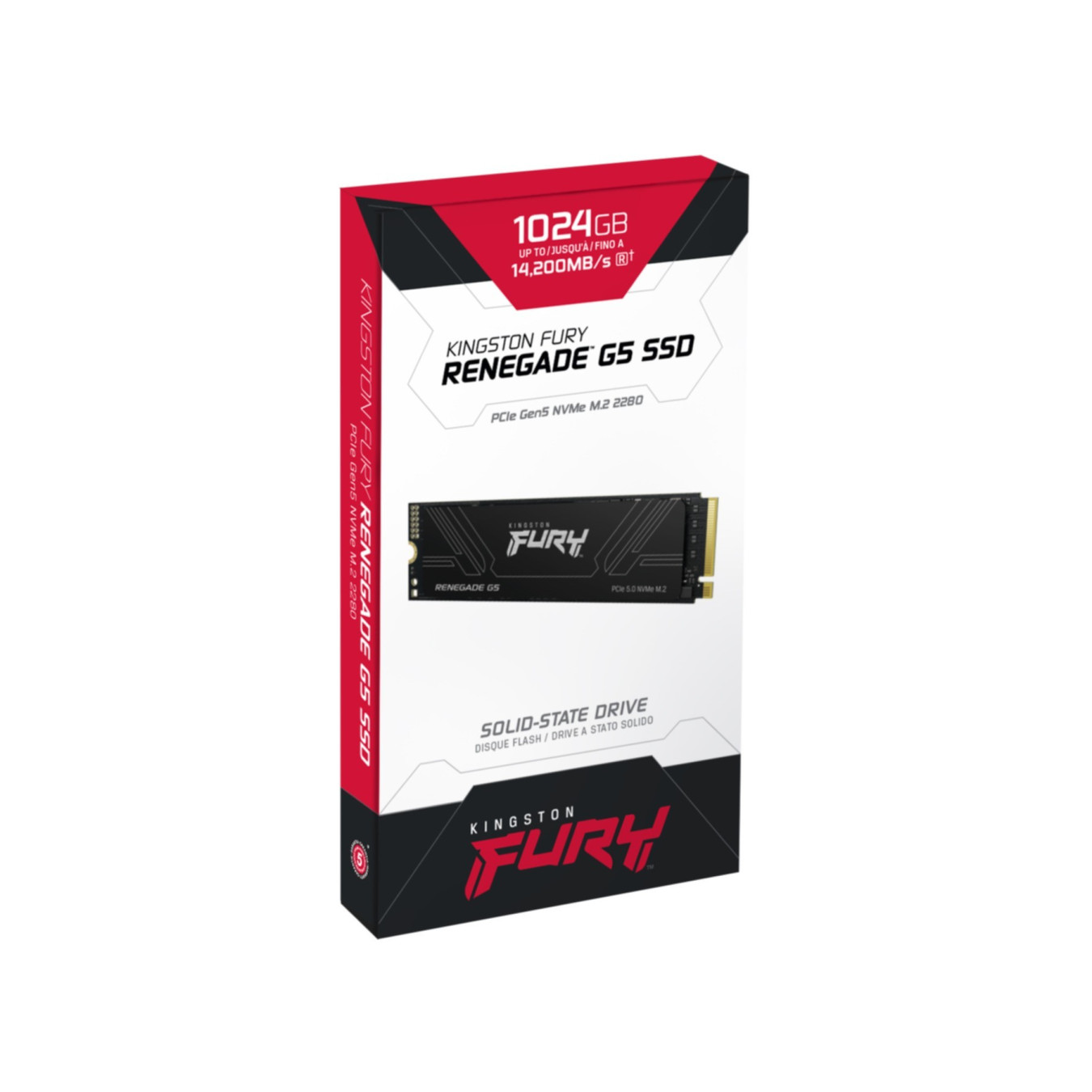 Kingston FURY Renegade G5 SSD - SFYR2S 1T0 - 1TB M.2 2280 PCIe Gen5 NVMe, 3D TLC, Up to 14,200/11,000 MB/s