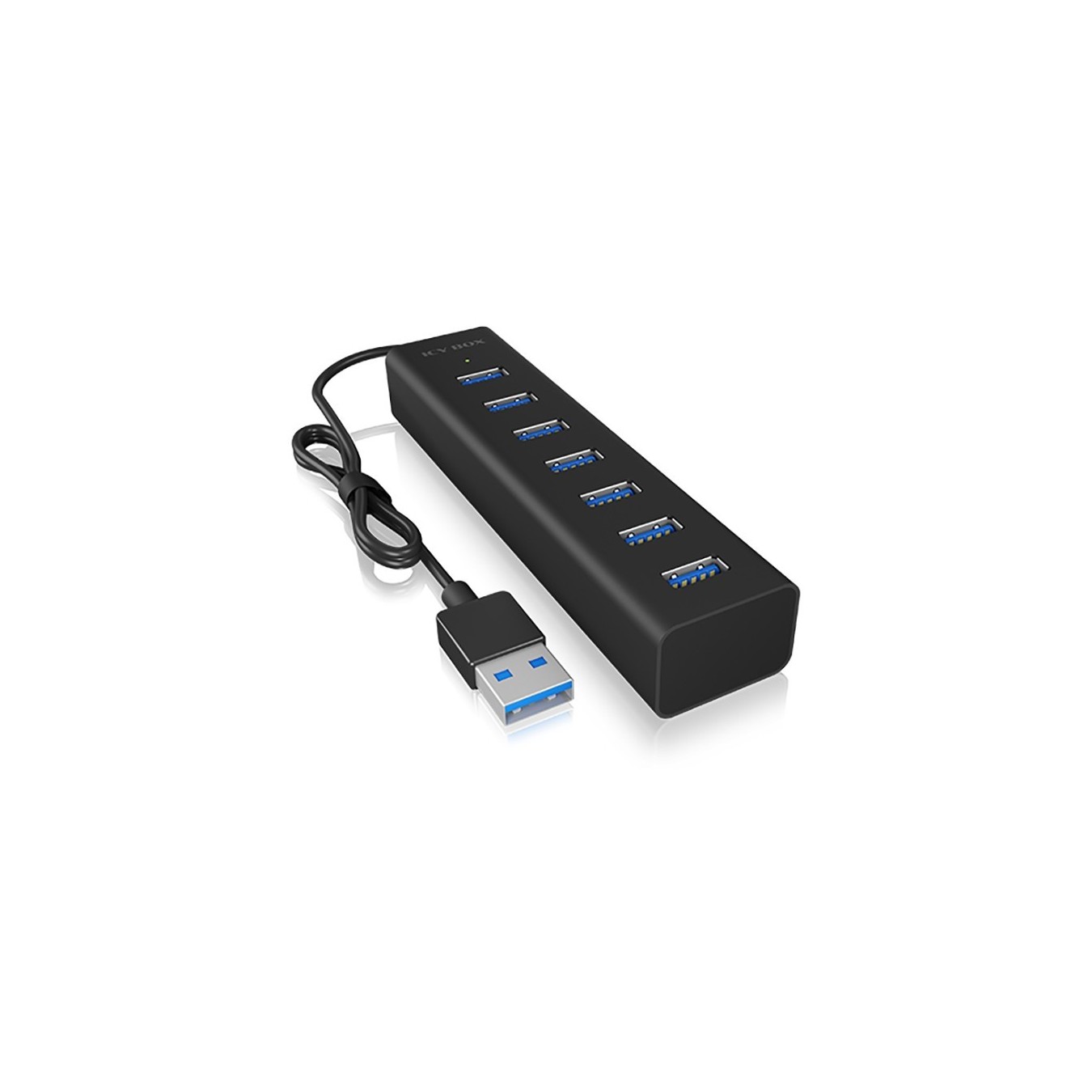 ICY BOX IB-HUB1700-U3 USB 3.0 HUB 7-Port 7xUSB 3.0 - IB-HUB1700-U3 - Black, Aluminium — Buy in Cyprus with Fast Delivery