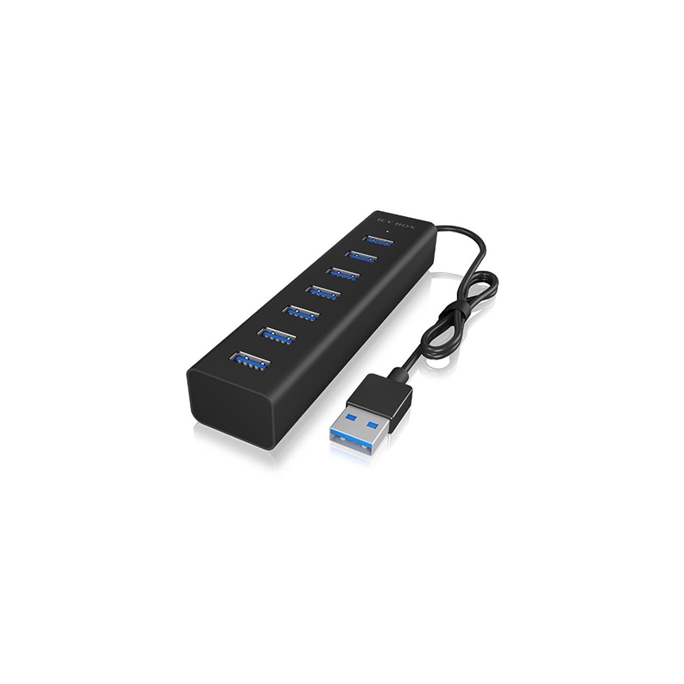 ICY BOX IB-HUB1700-U3 USB 3.0 HUB 7-Port 7xUSB 3.0 - IB-HUB1700-U3 - Black, Aluminium — Buy in Cyprus with Fast Delivery
