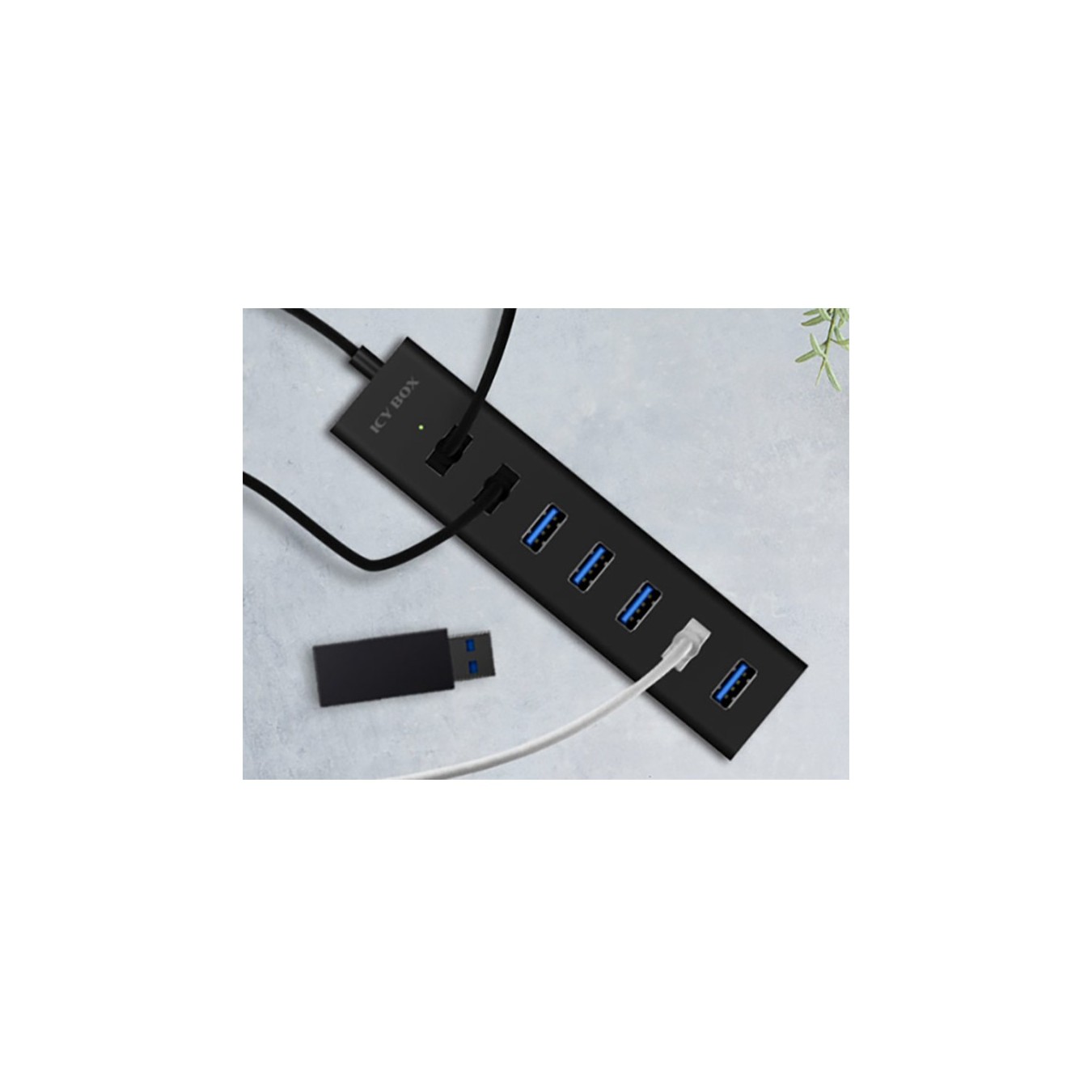 ICY BOX IB-HUB1700-U3 USB 3.0 HUB 7-Port 7xUSB 3.0 - IB-HUB1700-U3 - Black, Aluminium — Buy in Cyprus with Fast Delivery