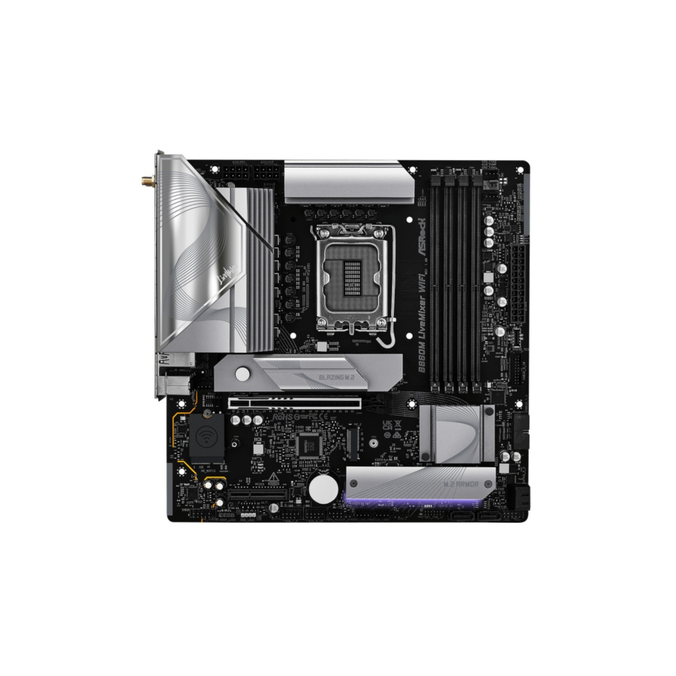 ASRock LiveMixer B860M - LGA1700 Micro-ATX WiFi Motherboard - Creator-Focused Power & Connectivity
