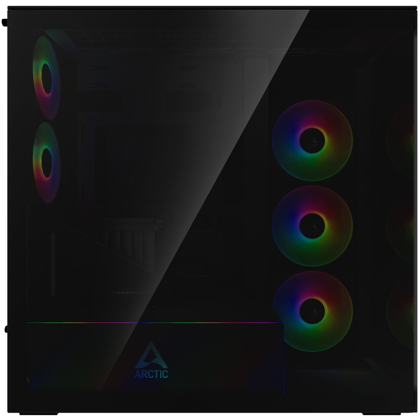 Arctic Xtender VG Black E-ATX Mid Tower – Vertical GPU, 482mm, 5 Fans | Armenius Store