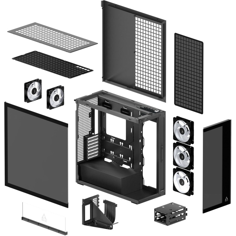 Buy Arctic Xtender - Vertical GPU Mount Midi Tower, E-ATX Support, Black, Temper... in Cyprus, Nicosia, Limassol, Larnaka, Pafos