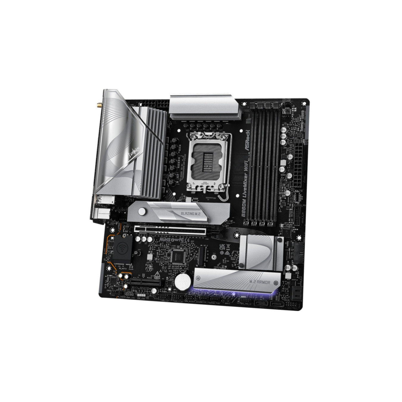 ASRock LiveMixer B860M - LGA1700 Micro-ATX WiFi Motherboard - Creator-Focused Power & Connectivity