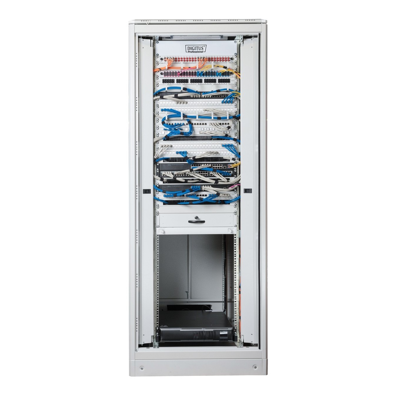 DIGITUS Netzwerkschrank Unique 42HE 2053x800x800mm grau (Speditionsversand) - Unique 42HE - Grey