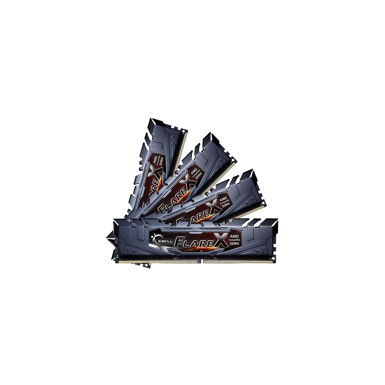 64 GB G.Skill DIMM DDR4-3200 (4x 16 GB) Quad-Kit - F4-3200C16Q-64GFX - schwarz. Flare X. INTEL XMP