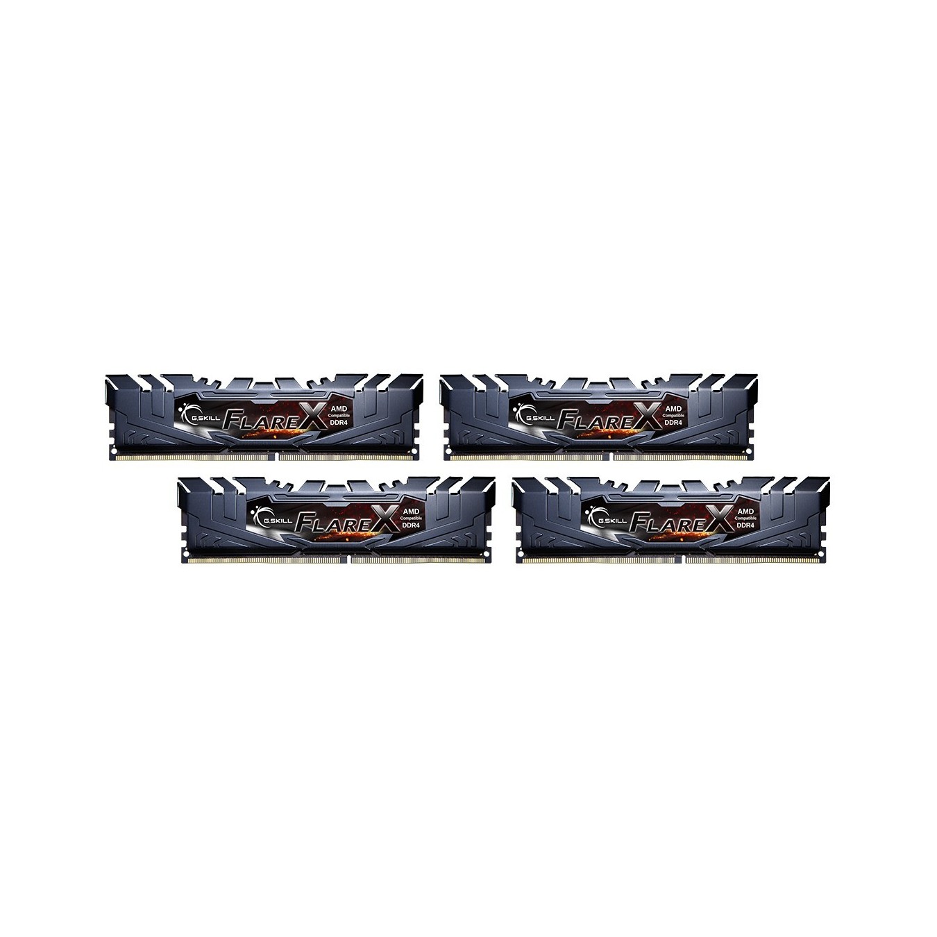 64 GB G.Skill DIMM DDR4-3200 (4x 16 GB) Quad-Kit - F4-3200C16Q-64GFX - schwarz. Flare X. INTEL XMP