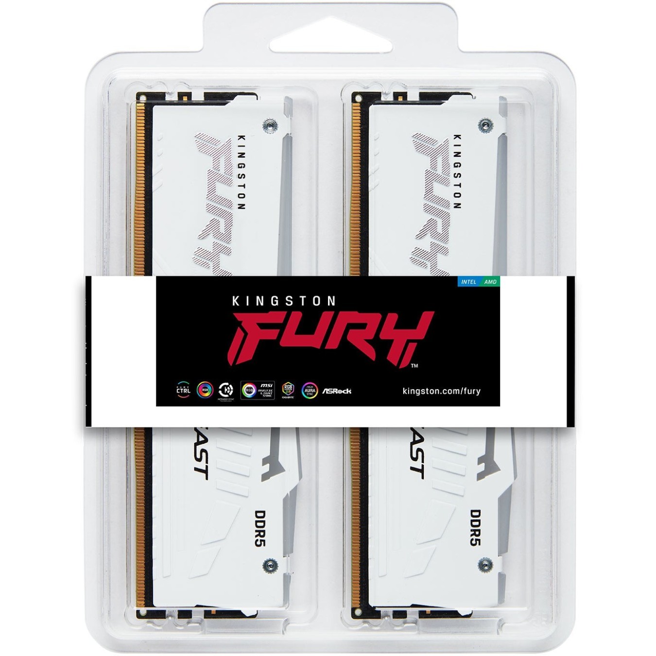Kingston FURY Beast DDR5-5600 CL40 32GB (2x16GB) White RGB XMP — Buy in Cyprus with Fast Delivery