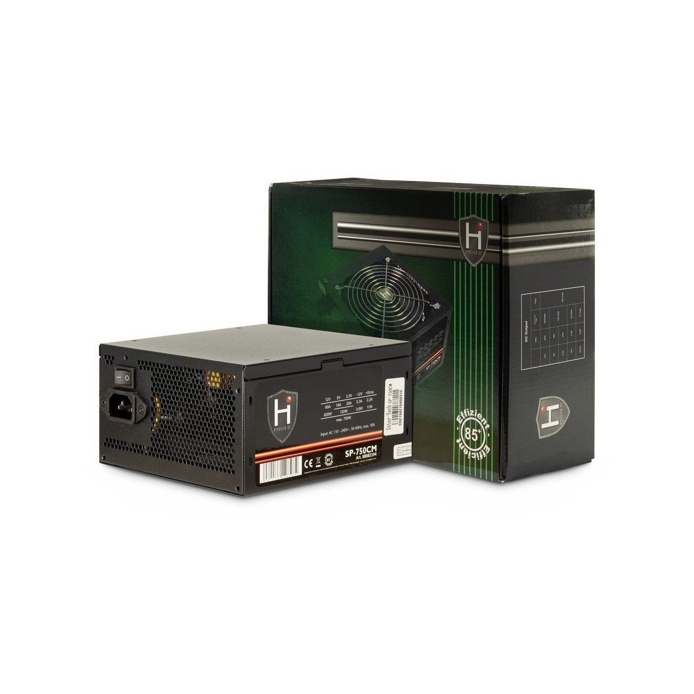 750W Inter-Tech HIPOWER Power Supply - SP-750CM - ATX PSU — Buy in Cyprus with Fast Delivery