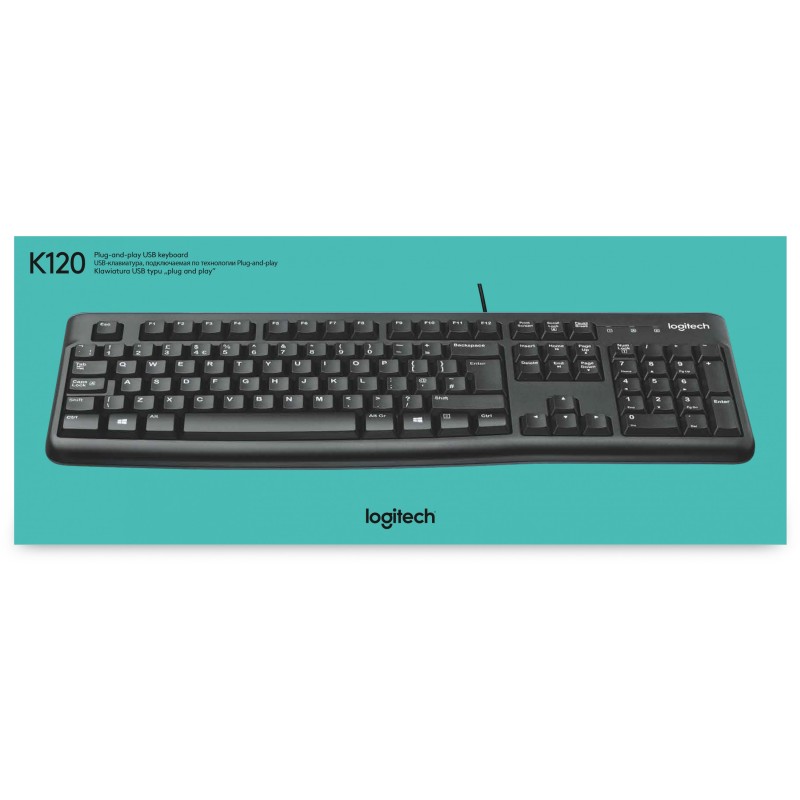 Buy Logitech Keyboard K120 - K120 - Black, Belgian AZERTY, Full-size, Wired USB in Cyprus, Nicosia, Limassol, Larnaka, Pafos