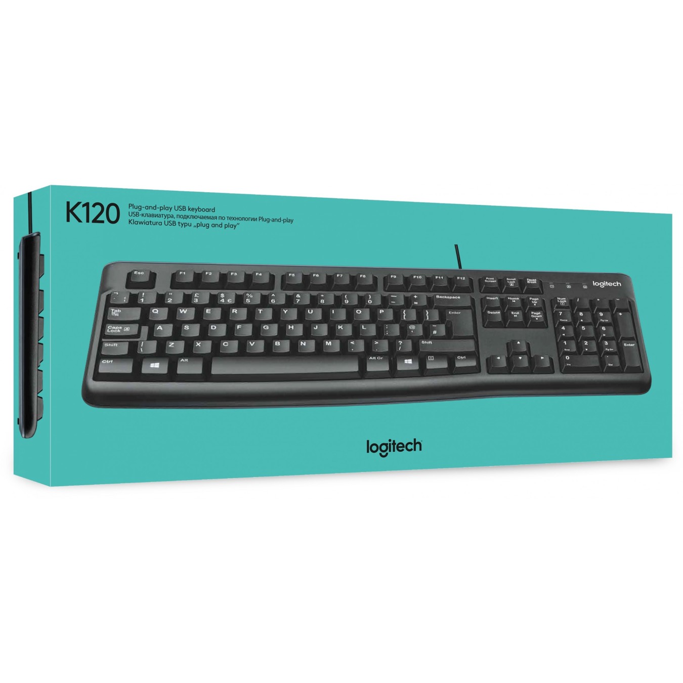 Logitech Keyboard K120 - K120 - Black, Belgian AZERTY, Full-size, Wired USB — Buy in Cyprus with Fast Delivery