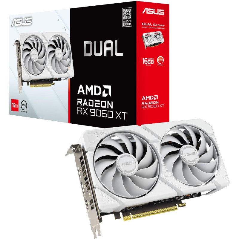 Buy RX 9060 XT 16GB Asus DUAL GDDR6 white - RX 9060 XT - White, 16GB GDDR6, PCIe... in Cyprus, Nicosia, Limassol, Larnaka, Pafos