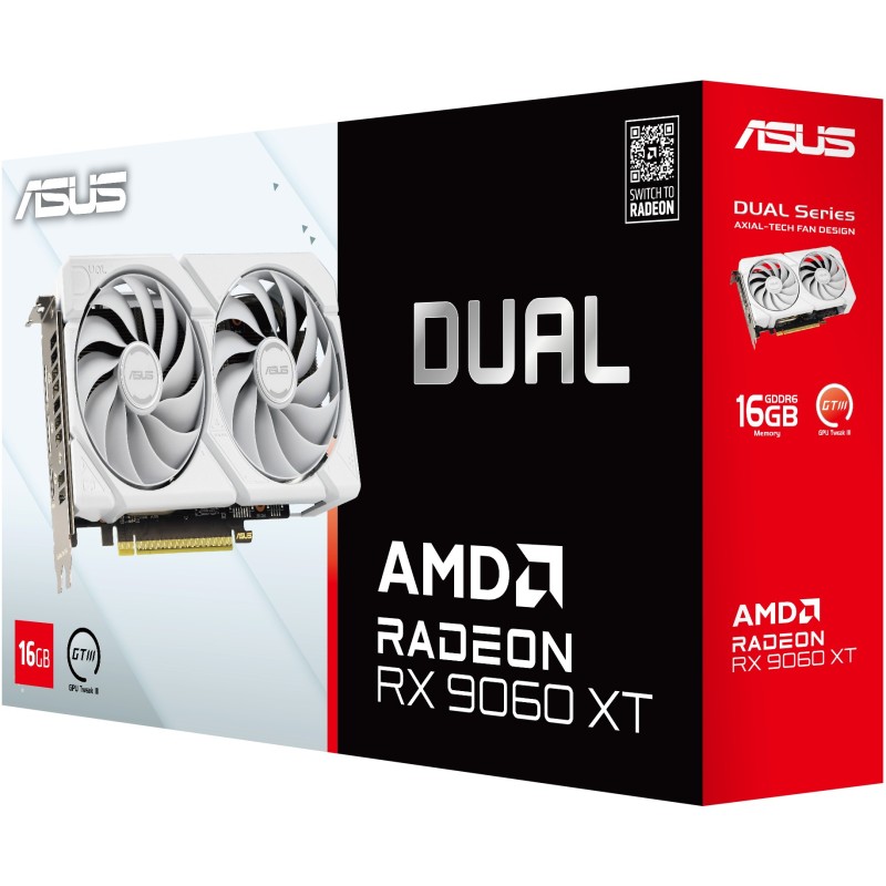 Buy RX 9060 XT 16GB Asus DUAL GDDR6 white - RX 9060 XT - White, 16GB GDDR6, PCIe... in Cyprus, Nicosia, Limassol, Larnaka, Pafos