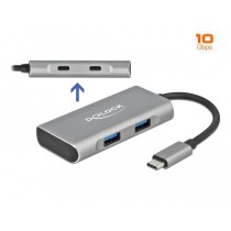 DELOCK External USB 3.2 Gen 2 USB Type-C Hub with 2x USB-A and 2x USB-C - Grey — Buy in Cyprus with Fast Delivery
