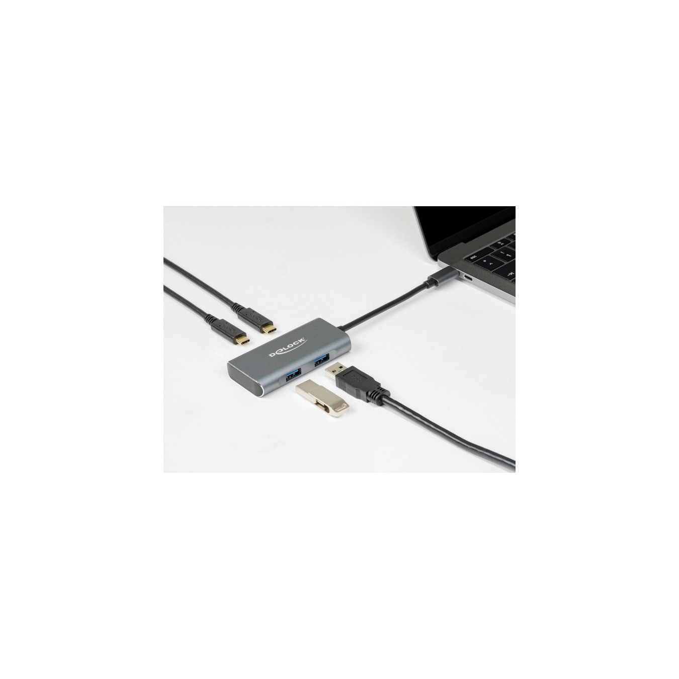 DELOCK External USB 3.2 Gen 2 USB Type-C Hub with 2x USB-A and 2x USB-C - Grey — Buy in Cyprus with Fast Delivery