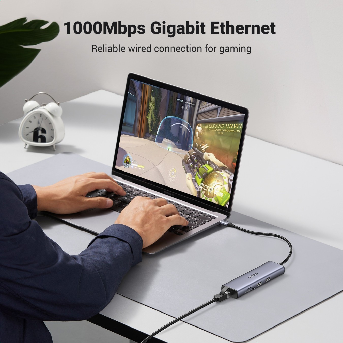 UGREEN USB-C Hub - 2x USB 3.0, HDMI, RJ45, SD & TF, PD Port — Buy in Cyprus with Fast Delivery
