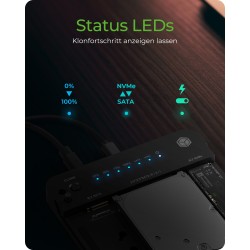 Buy ICY BOX Docking Station 6.4cm (2.5) & SATA & M.2 NVMe - USB 3.2 in Cyprus, Nicosia, Limassol, Larnaka, Pafos