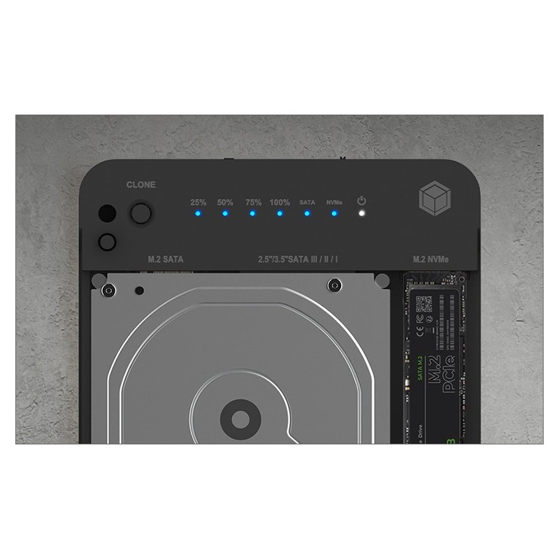 Buy ICY BOX Docking Station 6.4cm (2.5) & SATA & M.2 NVMe - USB 3.2 in Cyprus, Nicosia, Limassol, Larnaka, Pafos