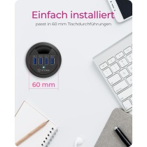 HUB Tisch-Hub 4x USB 3.0 Type-A ICY BOX - USB-A Hub — Buy in Cyprus with Fast Delivery