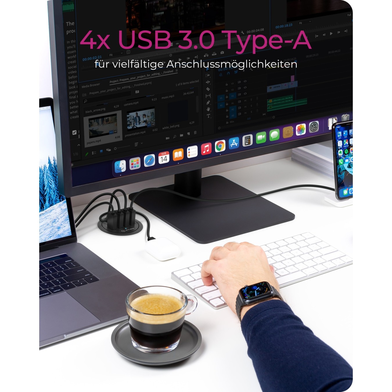 HUB Tisch-Hub 4x USB 3.0 Type-A ICY BOX - USB-A Hub — Buy in Cyprus with Fast Delivery