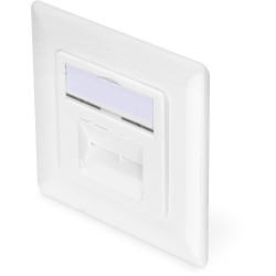 Buy DIGITUS Cat6A Shielded Flush-Mounted Wall Socket 2 x RJ-45 White in Cyprus, Nicosia, Limassol, Larnaka, Pafos