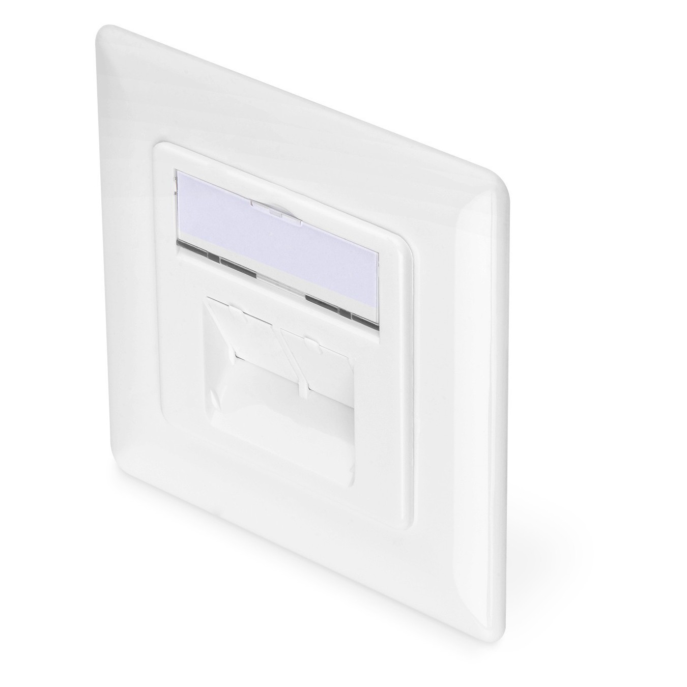 DIGITUS Cat6A Shielded Flush-Mounted Wall Socket 2 x RJ-45 White — Buy in Cyprus with Fast Delivery