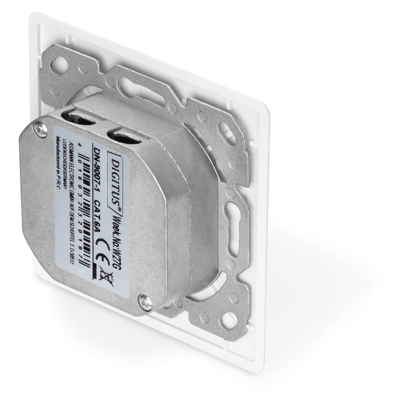 DIGITUS Cat6A Shielded Flush-Mounted Wall Socket 2 x RJ-45 White — Buy in Cyprus with Fast Delivery