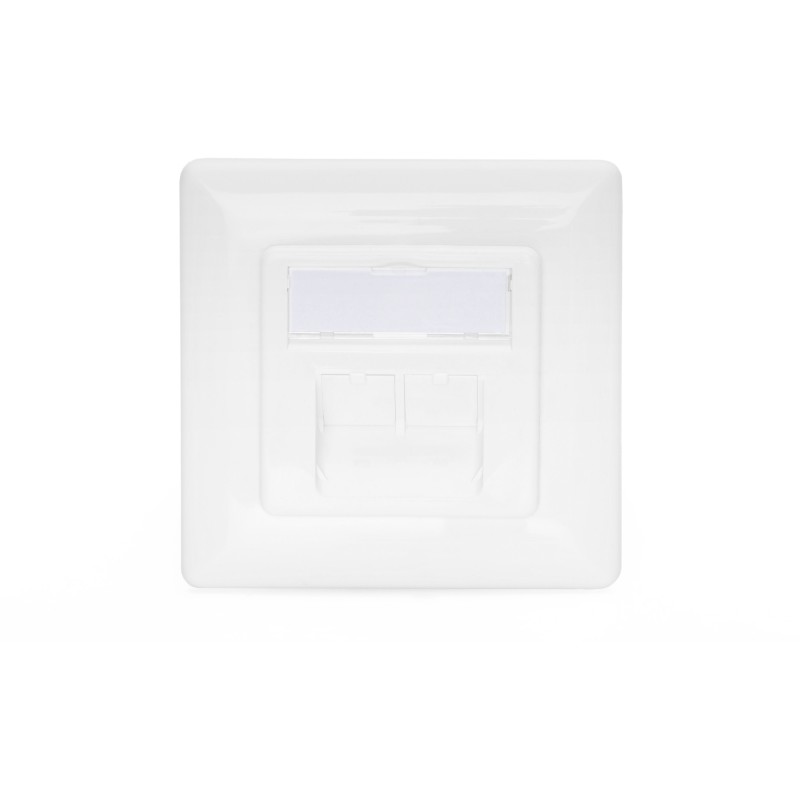 Buy DIGITUS Cat6A Shielded Flush-Mounted Wall Socket 2 x RJ-45 White in Cyprus, Nicosia, Limassol, Larnaka, Pafos