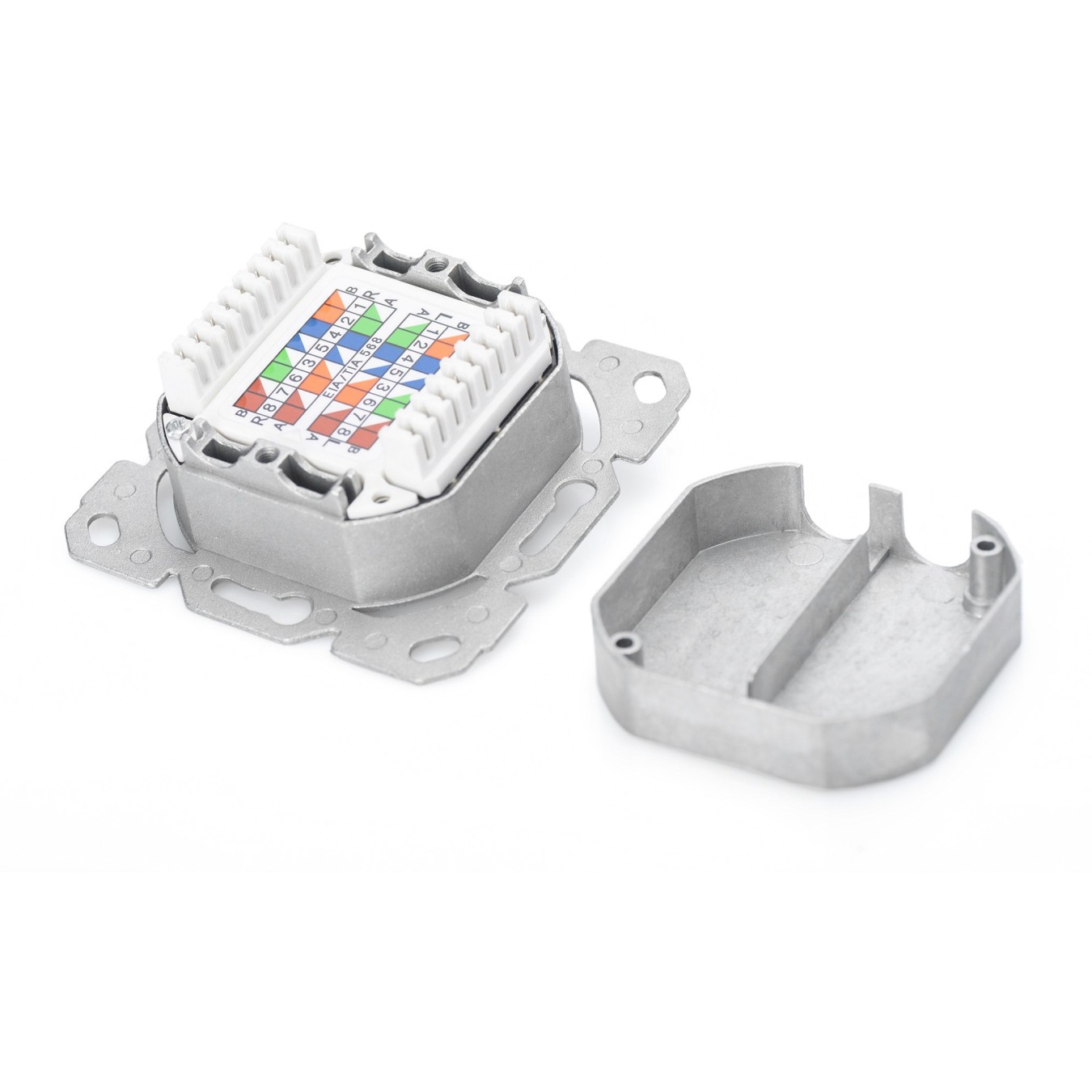 DIGITUS Cat6A Shielded Flush-Mounted Wall Socket 2 x RJ-45 White — Buy in Cyprus with Fast Delivery