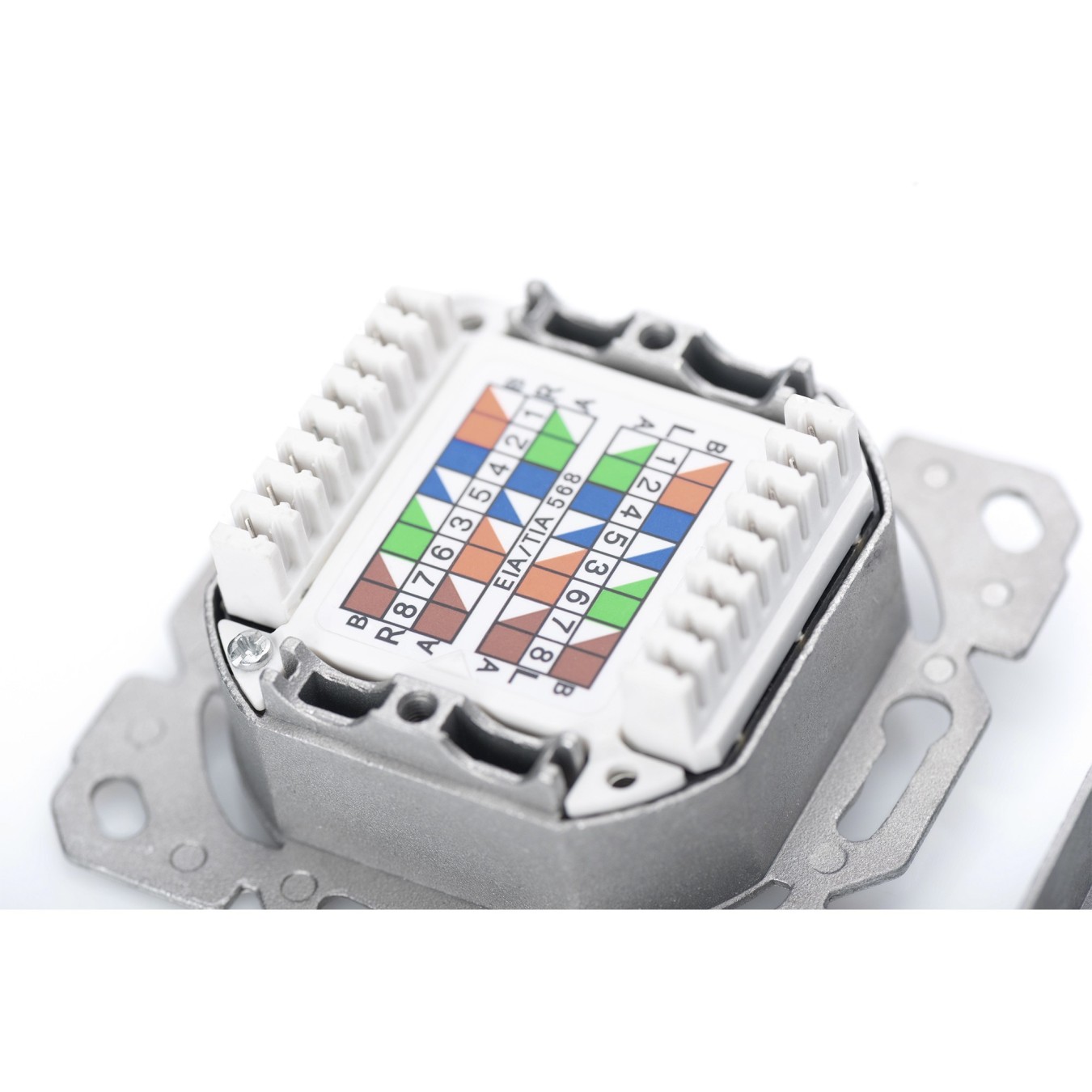DIGITUS Cat6A Shielded Flush-Mounted Wall Socket 2 x RJ-45 White — Buy in Cyprus with Fast Delivery