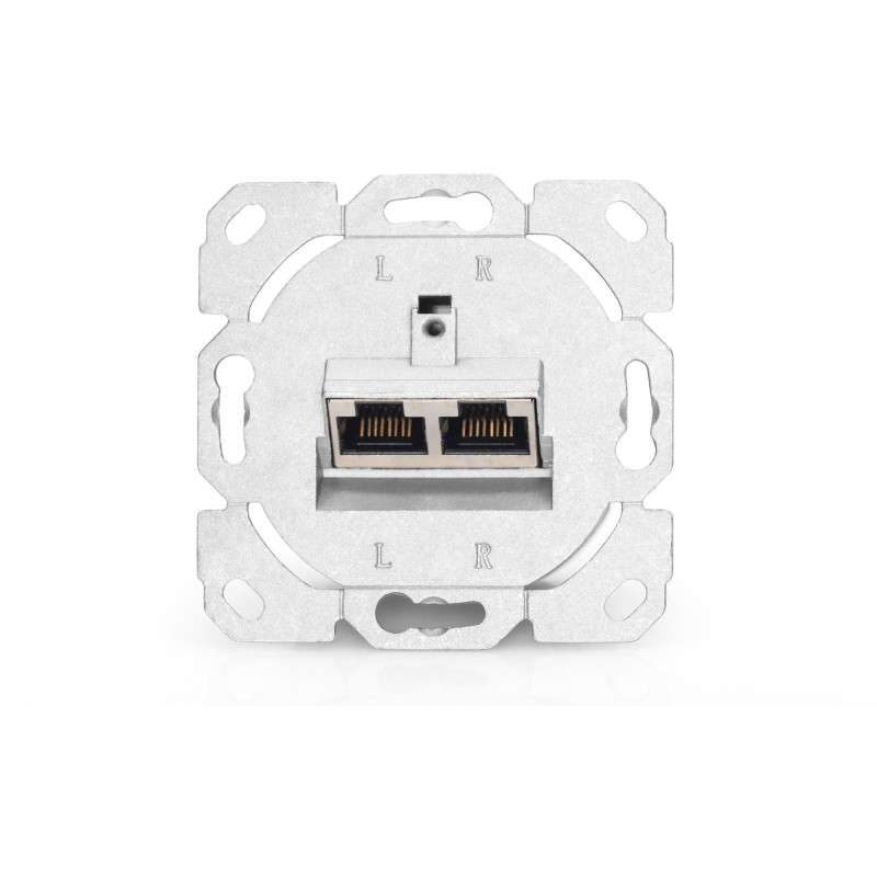 Buy DIGITUS Cat6A Shielded Flush-Mounted Wall Socket 2 x RJ-45 White in Cyprus, Nicosia, Limassol, Larnaka, Pafos